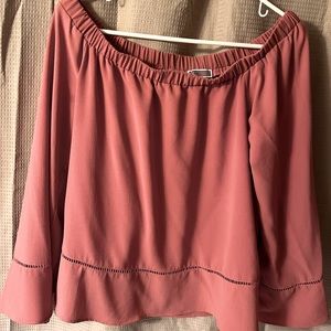 BLUSH Off-the-Shoulder blouse. Bell sleeves. LIKE NEW.